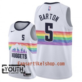 Denver Nuggets Trikot Will Barton 5 2018-19 Nike City Edition Weiß Swingman - Kinder